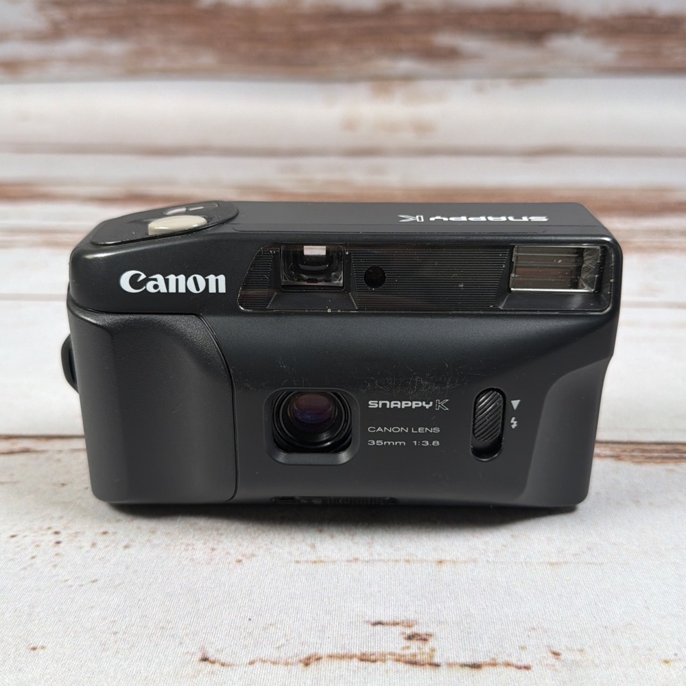 Canon Snappy K 35mm Film Camera Compact Point And Shoot Black Built-In Flash